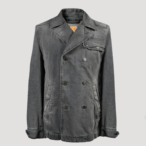 BOSS ORANGE Black Denim Field Jacket Size L Made in Italy - Picture 1 of 11